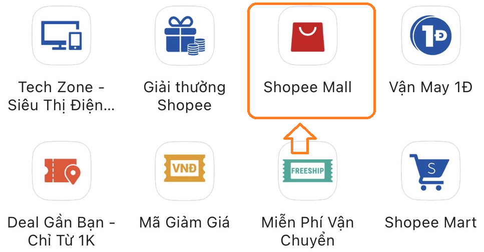 cách tìm kiếm sản phẩm trong Shopee Mall