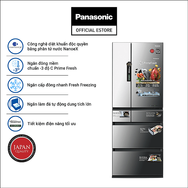 Panasonic NR-F603GT-X2 - Tủ lạnh 6 cánh cao cấp nên mua nhất