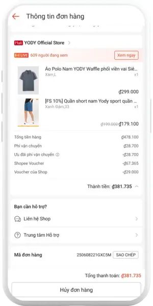 áp dụng voucher shopee khi chưa thỏa mãn giá trị đơn tối thiểu