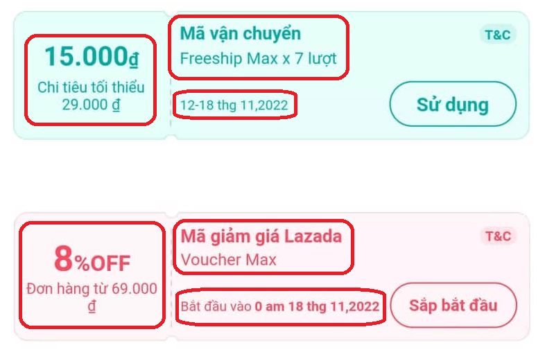 cách xem mã giảm giá lazada 