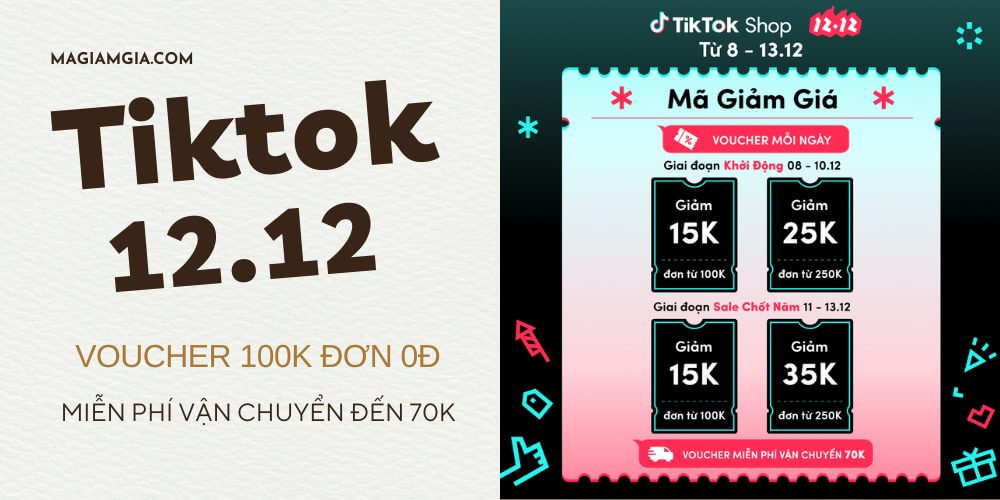 TikTok 12 12 Sale Ch t N m V i Voucher 100K n 0 