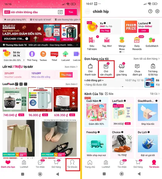 đổi địa chỉ giao hàng Lazada