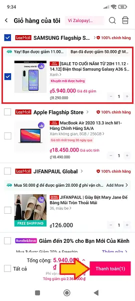 Bảo hiểm Thiết bị di động và máy tính bảng Lazada