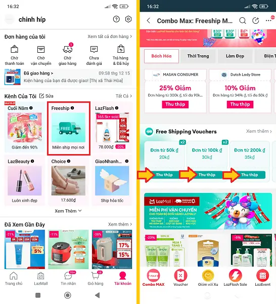 Mã Freeship Max Lazada