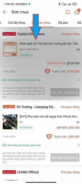 Kiểm tra đơn hàng Shopee 