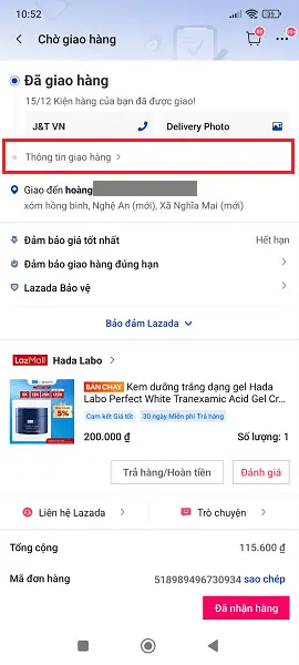 Cách lấy mã vận đơn Lazada
