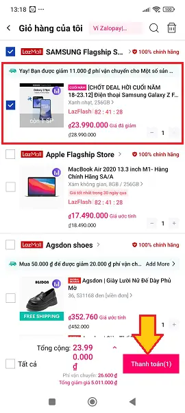 cách sử dụng mã giảm giá Lazada
