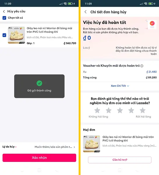 Cách hủy đơn hàng trên Lazada