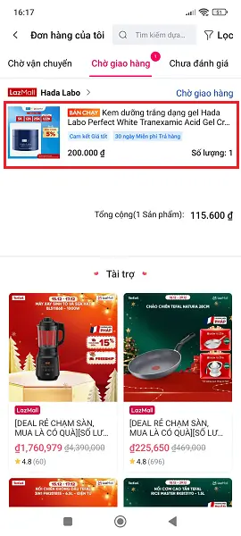 Cách kiểm tra đơn hàng Lazada