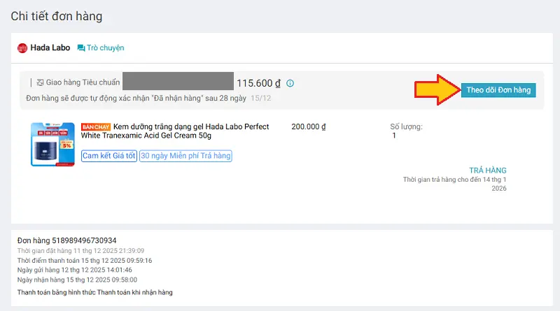 Cách kiểm tra đơn hàng Lazada