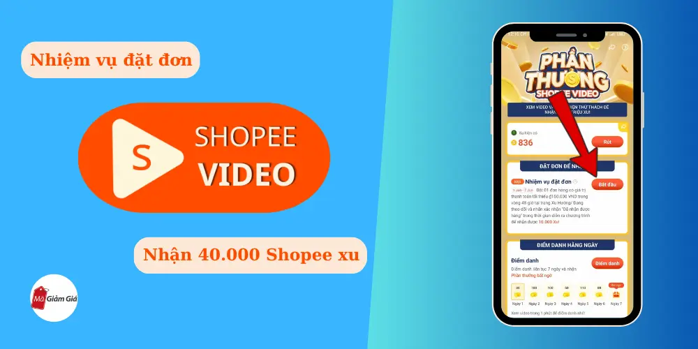 Nhiệm vụ đặt đơn Shopee video