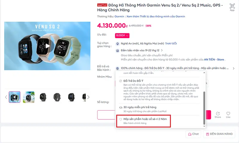 bảo hành sản phẩm mua trên Lazada