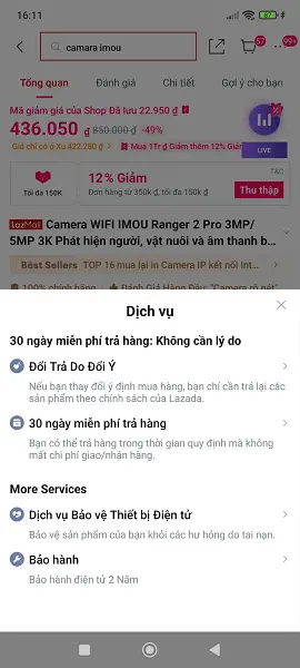 bảo hành sản phẩm mua trên Lazada