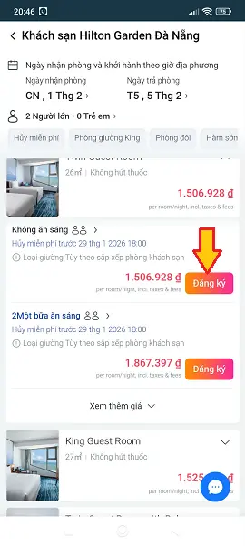 cách đặt phòng khách sạn trên Lazada