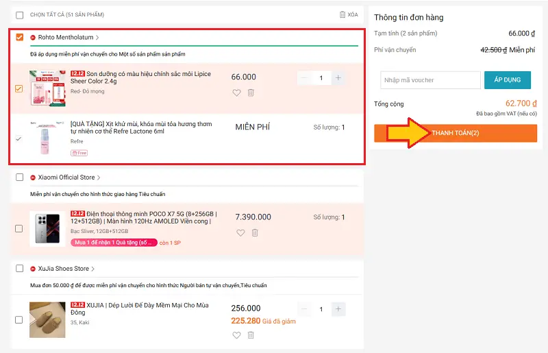 cách mua hàng trên Lazada