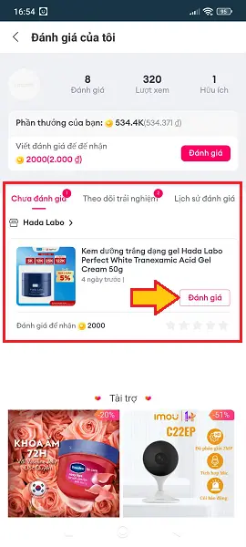 đánh giá sản phẩm đã mua trên Lazada