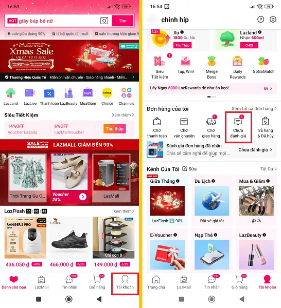 đánh giá sản phẩm đã mua trên Lazada
