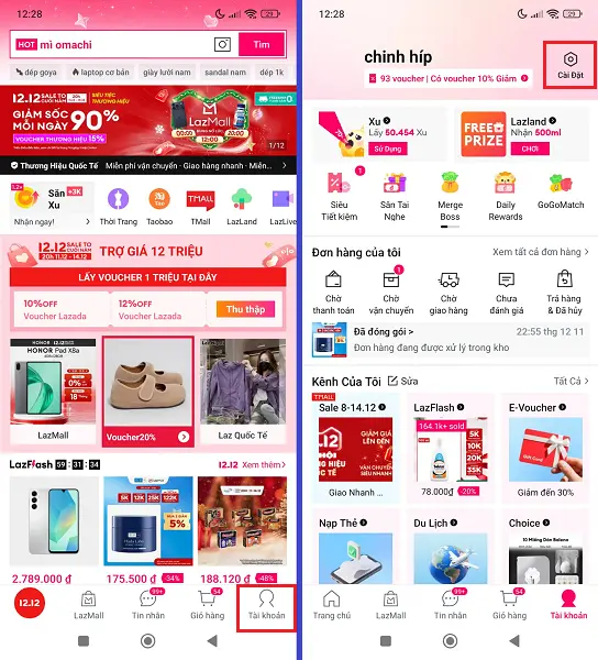 xóa tài khoản Lazada