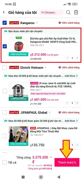 Cách dùng VietQR thanh toán đơn hàng Lazada