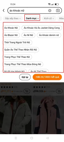 Tìm kiếm sản phẩm Temu 5