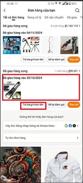 Trả hàng hoàn tiền Temu 2