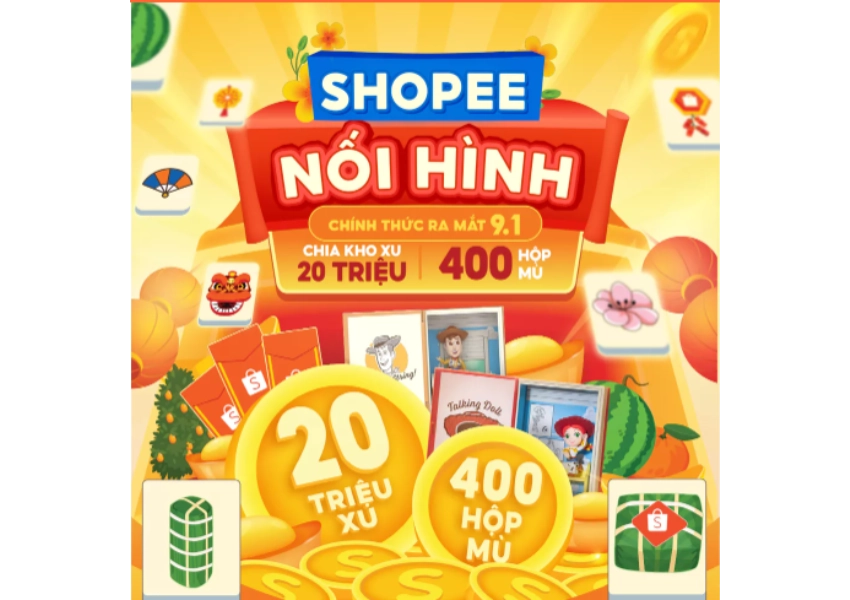 Phần thưởng game Shopee nối hình