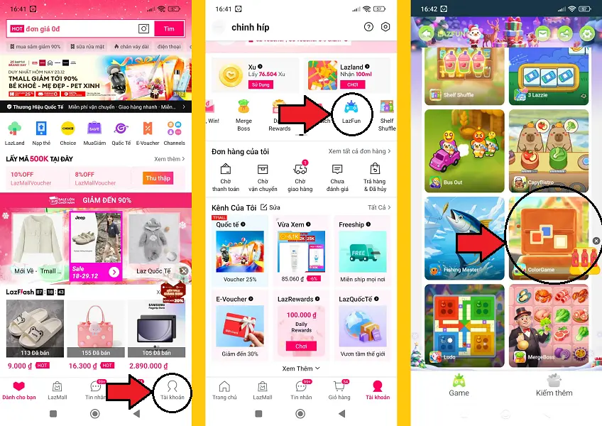 game Trò chơi sắc màu Lazada