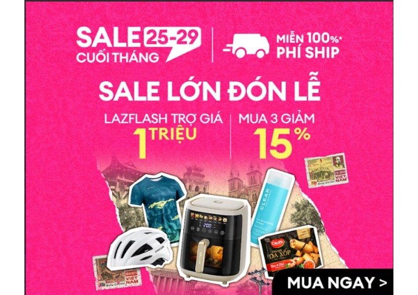 Sale cuối tháng 25/4/2025 Lazada