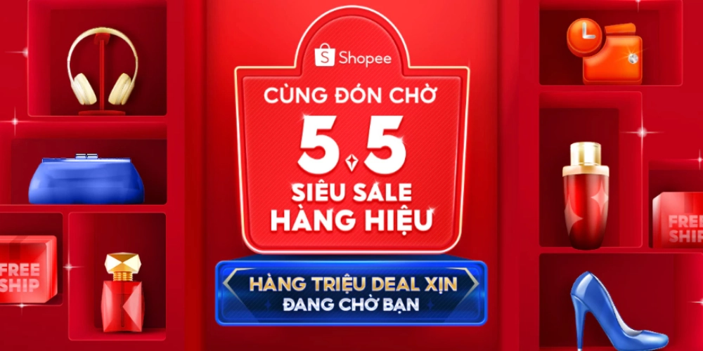 Shopee 5.5 Siêu Sale thương hiệu