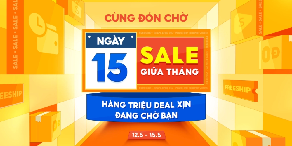 Shopee 15.5 Sale giữa tháng