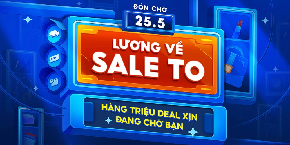 Shopee 25.5 Lương về Sale to