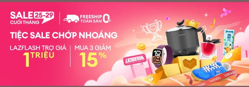 Sale cuối tháng 25.6 Lazada