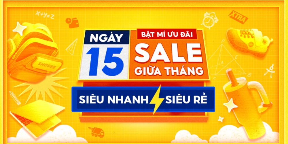 Shopee 15.9 Sale giữa tháng - Siêu nhanh siêu rẻ