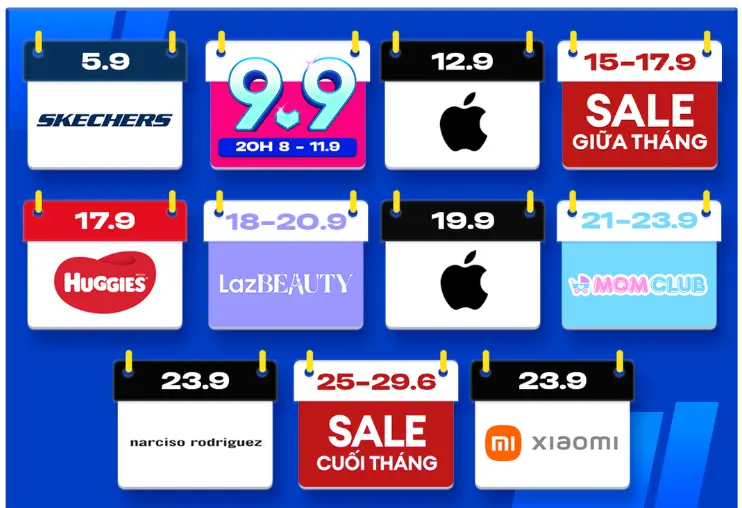 lịch sale lazada 9 2025