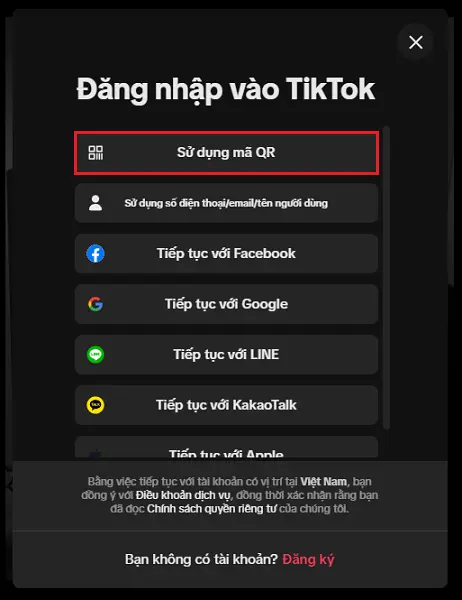 đăng nhập tài khoản Tikitok trên máy tính, điện thoại
