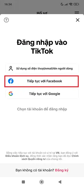 đăng nhập tài khoản Tikitok trên máy tính, điện thoại