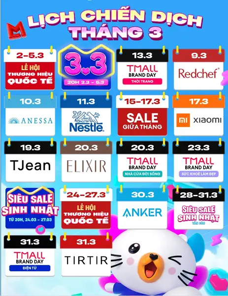 Cập nhật Lịch Sale Lazada