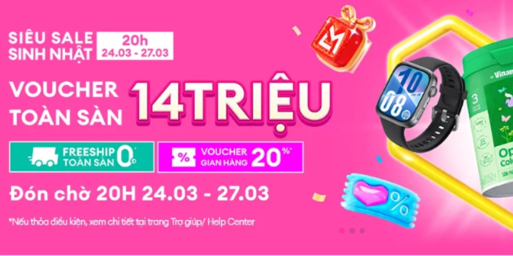 Siêu Sale sinh nhật Lazada 2026