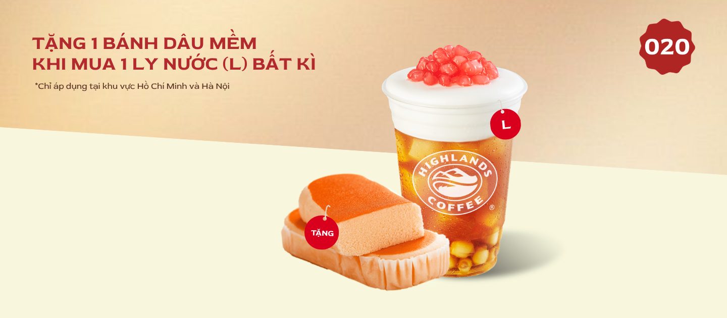 Mua 1 nước size L tặng 1 bánh dâu